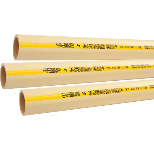 Flowguard Gold&reg; Hot & Cold Water Pipe, CPVC, 20' L x 1.25" Dia. Rock Safety Industrial Ltd