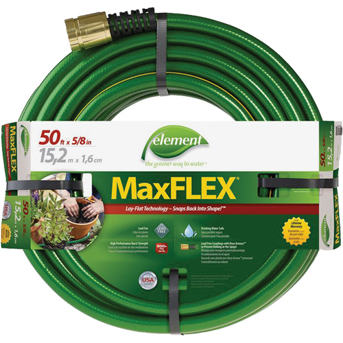 Boyau d'arrosage Element MaxFlex, Copolym&egrave;re, 5/8" dia x 50' Rock Safety Industrial Ltd