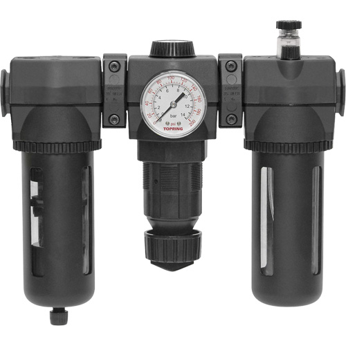 Filtre, d&eacute;tendeur & lubrificateur Modulair 400 avec drain manuel & bol standard, 3/4" NPTF Rock Safety Industrial Ltd