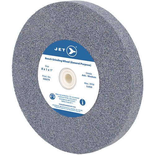 A810M General Purpose Bench Grinding Wheel, 8" x 1", 1" Arbor Rock Safety Industrial Ltd