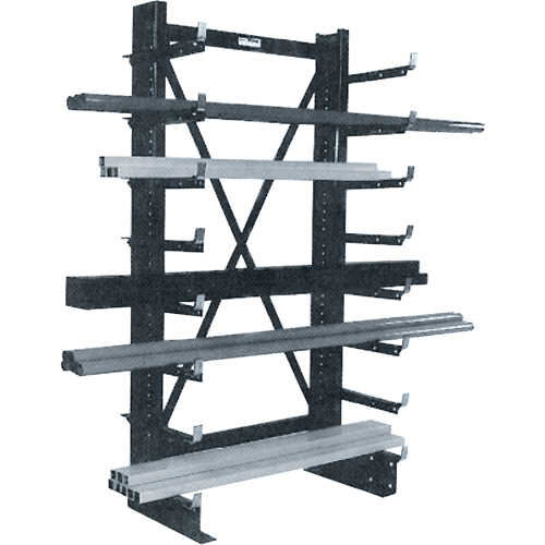 Single-sided Minitree&reg; Cantilever Rack, 36" W x 76-3/16" H Rock Safety Industrial Ltd