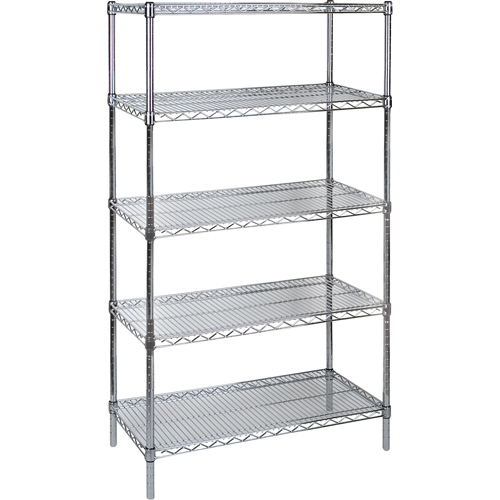 &eacute;tag&egrave;res robustes en treillis chromat&eacute;, Tiers 5, 36" la x 74" h x 18" p Rock Safety Industrial Ltd