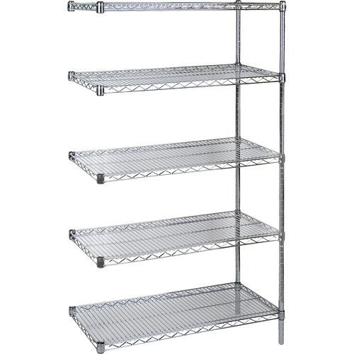 &eacute;tag&egrave;res robustes en treillis chromat&eacute;, Ensemble Ajout, Tiers 5, 36" la x 74" h x 24" p Rock Safety Industrial Ltd