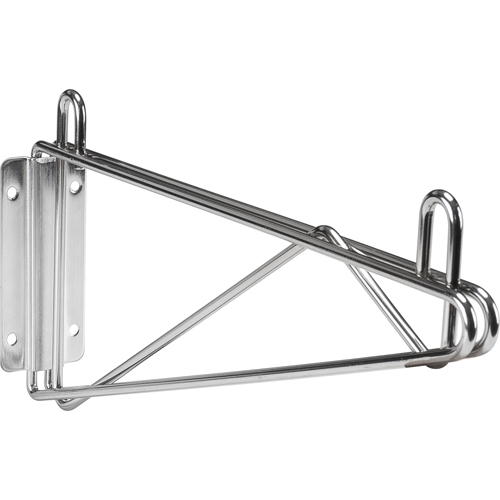 Support mural direct pour &eacute;tag&egrave;re en treillis chromat&eacute;, Simple Support, 200 lb Capacit&eacute;, 14" p Rock Safety Industrial Ltd