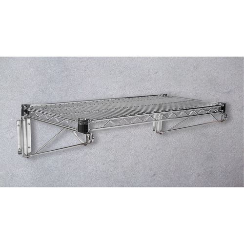 Support mural direct pour &eacute;tag&egrave;re en treillis chromat&eacute;, Simple Support, 200 lb Capacit&eacute;, 14" p Rock Safety Industrial Ltd