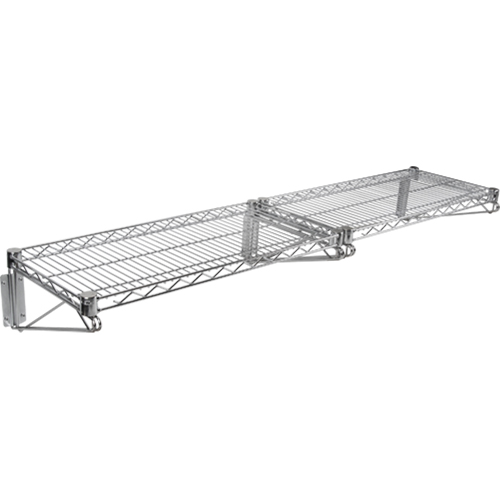 Wall Mount Wire Shelving Kit, Double Bracket, 200 lbs. Capacity, 14" D Rock Safety Industrial Ltd