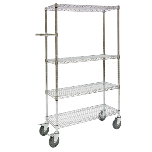 Chariots &agrave; pousser, Chrom&eacute;, 30" x 60" x 14", Capacit&eacute; 800 lb Rock Safety Industrial Ltd