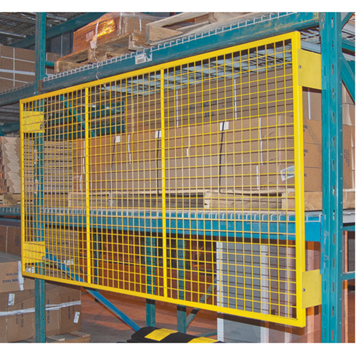 Grilles de protection arri&egrave;re pour palettier, 144" la x 48" h, Ferrures de 6" Rock Safety Industrial Ltd