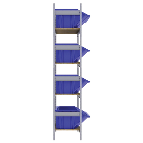 Wide Span Shelving with Jumbo Plastic Bins, Steel, Boltless, 800 lbs. Capacity, 66" W x 72" H x 18" D Rock Safety Industrial Ltd