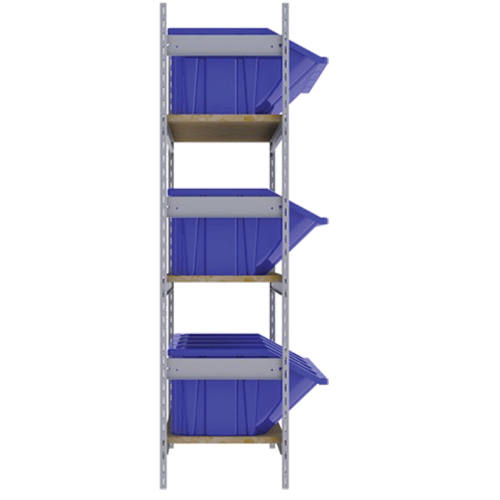 Wide Span Shelving with Jumbo Plastic Bins, Steel, Boltless, 800 lbs. Capacity, 66" W x 60" H x 18" D Rock Safety Industrial Ltd