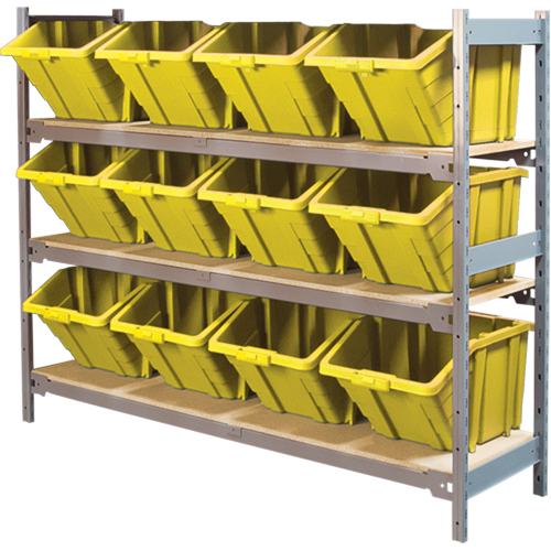&eacute;tag&egrave;res larges avec bacs g&eacute;ants en plastique, Acier, Sans boulons, Capacit&eacute; 800 lb, 66" la x 60" h x 18" p Rock Safety Industrial Ltd