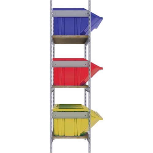 Wide Span Shelving with Jumbo Plastic Bins, Steel, Boltless, 800 lbs. Capacity, 66" W x 60" H x 18" D Rock Safety Industrial Ltd
