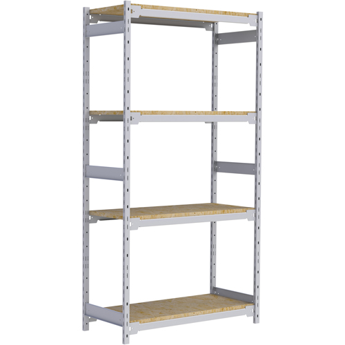 Wide Span Record Storage Shelving, Steel, 4 Shelves, 42" W x 18" D x 84" H Rock Safety Industrial Ltd