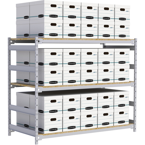 Wide Span Record Storage Shelving, Steel, 3 Shelves, 72" W x 32" D x 60" H Rock Safety Industrial Ltd