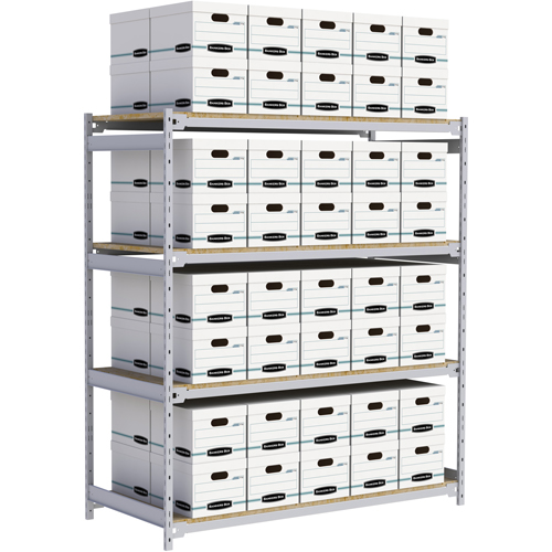Wide Span Record Storage Shelving, Steel, 4 Shelves, 72" W x 32" D x 84" H Rock Safety Industrial Ltd
