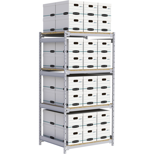 Wide Span Record Storage Shelving, Steel, 4 Shelves, 42" W x 32" D x 84" H Rock Safety Industrial Ltd
