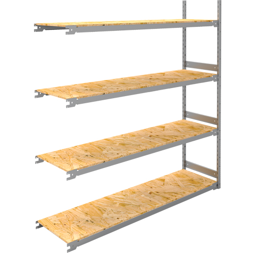 Wide Span Record Storage Shelving, Steel, 4 Shelves, 72" W x 18" D x 84" H, Add-On Kit Rock Safety Industrial Ltd