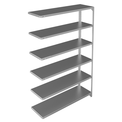 Shelving Unit, Galvanized Steel, Slotted Angle, 300 lbs. Capacity, 48" W x 72" H x 15" D Rock Safety Industrial Ltd
