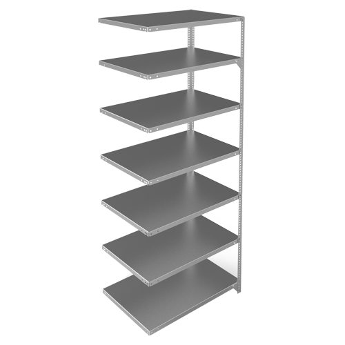 Shelving Unit, Galvanized Steel, Slotted Angle, 400 lbs. Capacity, 36" W x 84" H x 24" D Rock Safety Industrial Ltd