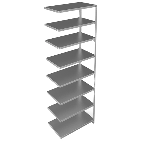 Shelving Unit, Galvanized Steel, Slotted Angle, 400 lbs. Capacity, 36" W x 96" H x 18" D Rock Safety Industrial Ltd