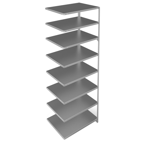Shelving Unit, Galvanized Steel, Slotted Angle, 400 lbs. Capacity, 36" W x 96" H x 24" D Rock Safety Industrial Ltd