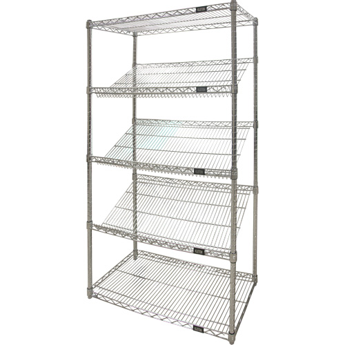 &eacute;tag&egrave;re en treillis m&eacute;tallique avec tablettes inclin&eacute;es, Tiers 5, 48" la x 63" h x 18" p Rock Safety Industrial Ltd