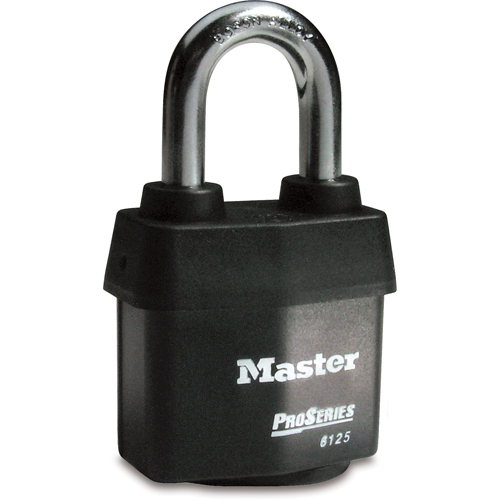 ProSeries&reg; Weather Tough&reg; Padlock, Black, Keyed Different, Laminated Steel, 2-3/8" Width Rock Safety Industrial Ltd