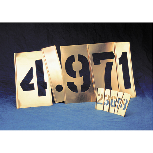 Gothic Brass Interlocking Stencils - Individual Letters & Numbers, Number, 6" Rock Safety Industrial Ltd