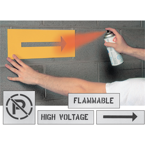 POCHOIRS DE SYMBOLES DE S&eacute;CURIT&eacute;, Anglais, 2" Rock Safety Industrial Ltd
