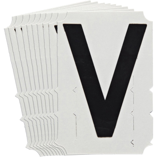 &eacute;tiquettes de lettres & chiffres gothiques individuels Quick-Align, V, 4" h, Noir Rock Safety Industrial Ltd