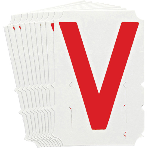 &eacute;tiquettes de lettres & chiffres gothiques individuels Quick-Align, V, 4" h, Rouge Rock Safety Industrial Ltd