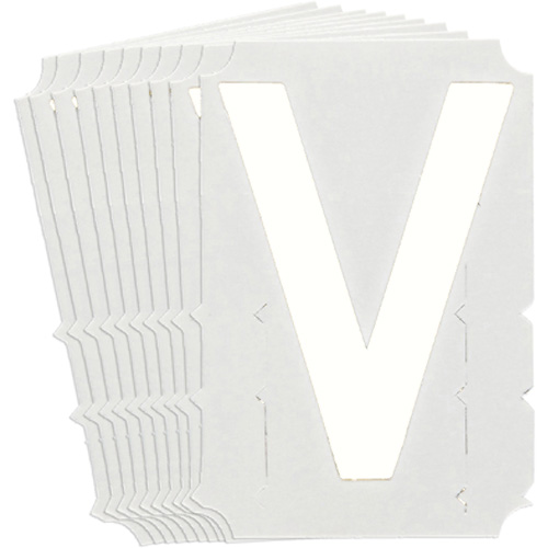 &eacute;tiquettes de lettres & chiffres gothiques individuels Quick-Align, V, 4" h, Blanc Rock Safety Industrial Ltd