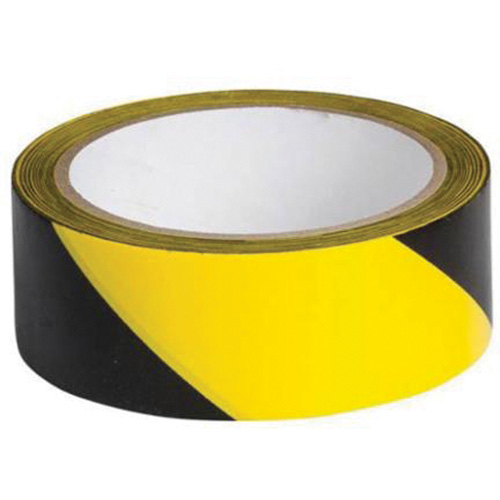 Ruban de marquage, 1,5" x 54', Vinyle, Noir et jaune Rock Safety Industrial Ltd