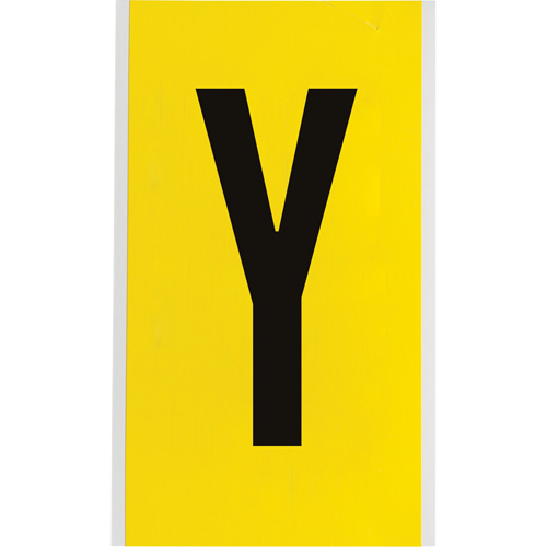 &eacute;tiquettes de lettres & chiffres individuels repositionnables, Y, 6" h, Noir sur jaune Rock Safety Industrial Ltd