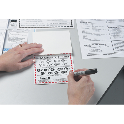 &eacute;tiquettes SIMDUT fabriqu&eacute;es sur place, Vinyle, Feuille, 4" lo x 2" la Rock Safety Industrial Ltd