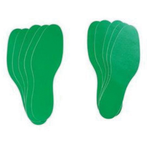 &eacute;tiquettes pour marquage des planchers, Empreinte de pas, 12" lo x 3,75" la, Vert, Vinyle Rock Safety Industrial Ltd
