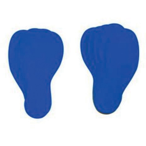 &eacute;tiquettes pour marquage des planchers, Empreinte de pas, 12" lo x 3,75" la, Bleu, Vinyle Rock Safety Industrial Ltd