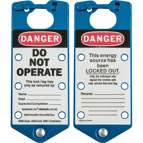 Moraillons de verrouillage &eacute;tiquet&eacute;s, Bleu Rock Safety Industrial Ltd
