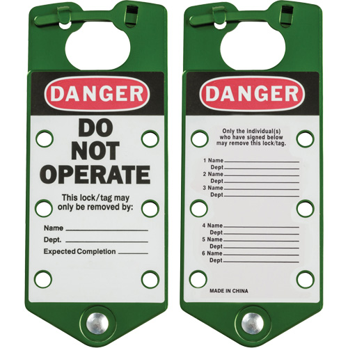 Moraillons de verrouillage &eacute;tiquet&eacute;s, Vert Rock Safety Industrial Ltd