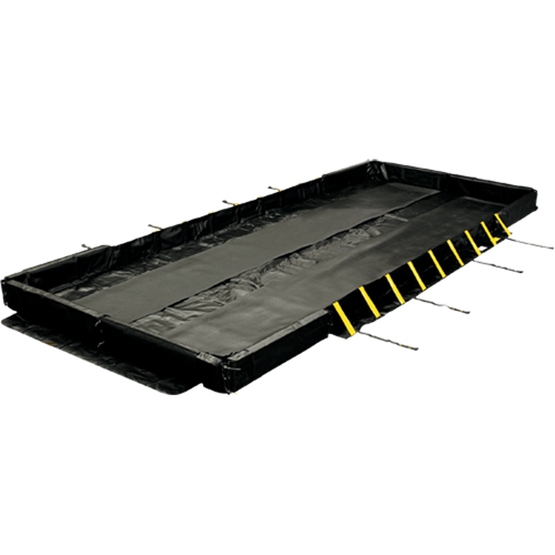 Berme repliable Stinger, Capacit&eacute; 2992 gal. US, 40' la x 10' lo x 12" h, Support &agrave; encliqueter Rock Safety Industrial Ltd