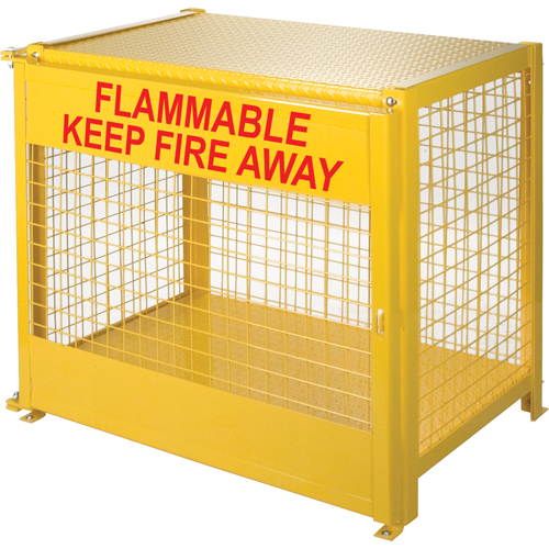 Gas Cylinder Cabinets, 6 Cylinder Capacity, 44" W x 30" D x 37" H, Yellow Rock Safety Industrial Ltd