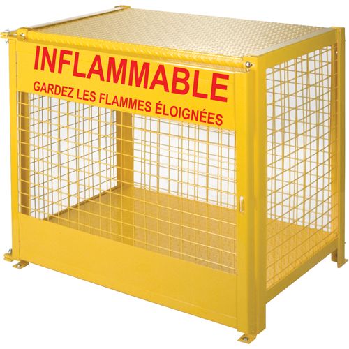 Gas Cylinder Cabinets, 6 Cylinder Capacity, 44" W x 30" D x 37" H, Yellow Rock Safety Industrial Ltd
