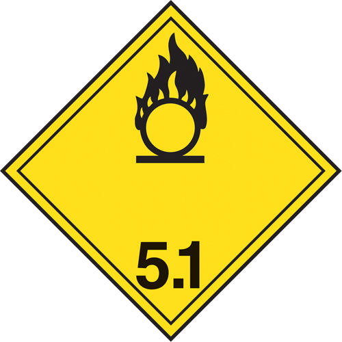 TDG Shipping Labels, Class 5.1, Oxidizing Substances, Vinyl Rock Safety Industrial Ltd