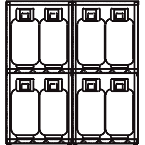 Armoires en aluminium pour bouteilles GPL, nbre de bouteilles: 16, 60" , 32" , 65" , Argent Rock Safety Industrial Ltd