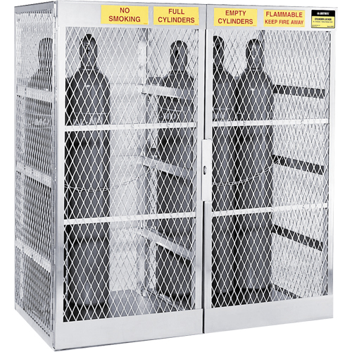 Armoires en aluminium pour bouteilles GPL, nbre de bouteilles: 20, 60" , 32" , 65" , Argent Rock Safety Industrial Ltd