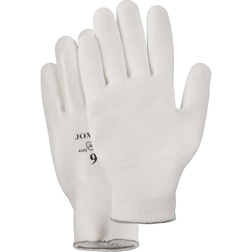 White Knit Palm Coated Gloves, Size Small/7, Polyurethane Coated, HPPE Shell, EN 388 Level 2 Rock Safety Industrial Ltd