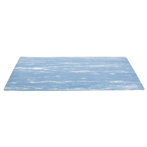 Tapis &agrave; surface marbr&eacute; Sof-Tyle Grande No 970, Lisse, 2' x 3' x 1", Bleu, Caoutchouc Rock Safety Industrial Ltd