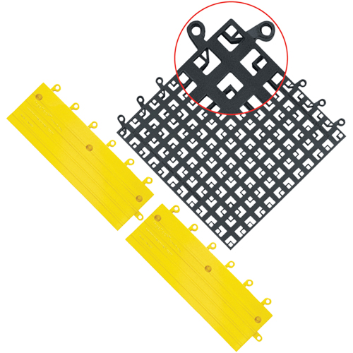 Carrelage no 560 ErgoDeck , PVC, 1-1/2' la c, 1-1/2' lo, 7/8" &eacute;paisseur, Noir Rock Safety Industrial Ltd