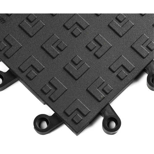 Syst&egrave;mes de carrelage ergonomiques ErgoDeck No 562, PVC, 1-1/2' la c, 1-1/2' lo, 7/8" &eacute;paisseur, Noir Rock Safety Industrial Ltd