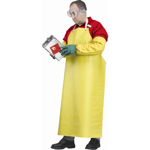 Tabliers ignifuges, N&eacute;opr&egrave;ne/Polyester, 48" lo x 35" la, Jaune Rock Safety Industrial Ltd